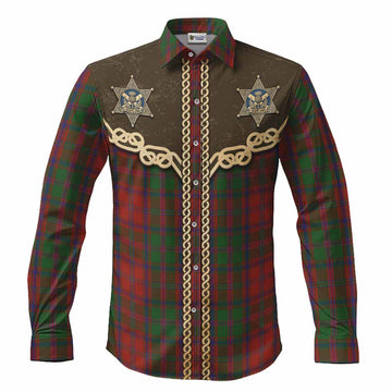 Stewart (Stuart) of Appin Tartan Long Sleeve Button Shirts Bigfoot Riding The Kelpie Monster