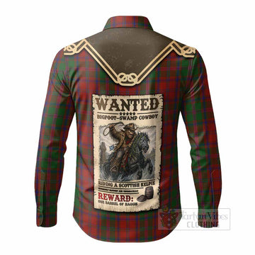 Stewart (Stuart) of Appin Tartan Long Sleeve Button Shirts Bigfoot Riding The Kelpie Monster