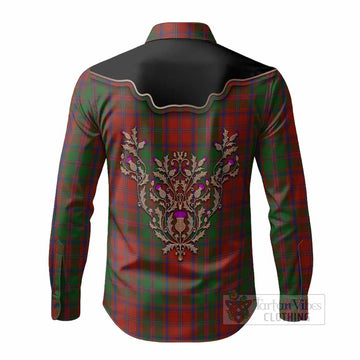 Stewart (Stuart) of Appin Tartan Long Sleeve Button Shirts Thistle Ornament Western Yoke