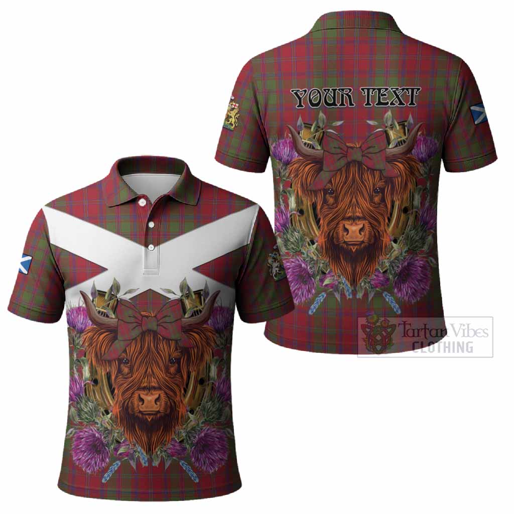 Stewart (Stuart) of Appin Tartan Polo Shirt Scottish Thistle Heilan Coo