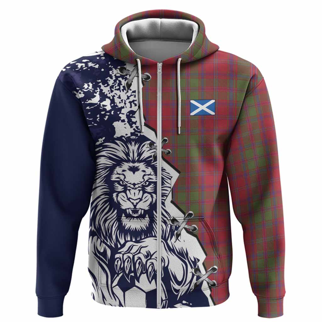 Stewart (Stuart) of Appin Tartan Scottish Hoodie Angry Lion With Soccer Ball Style