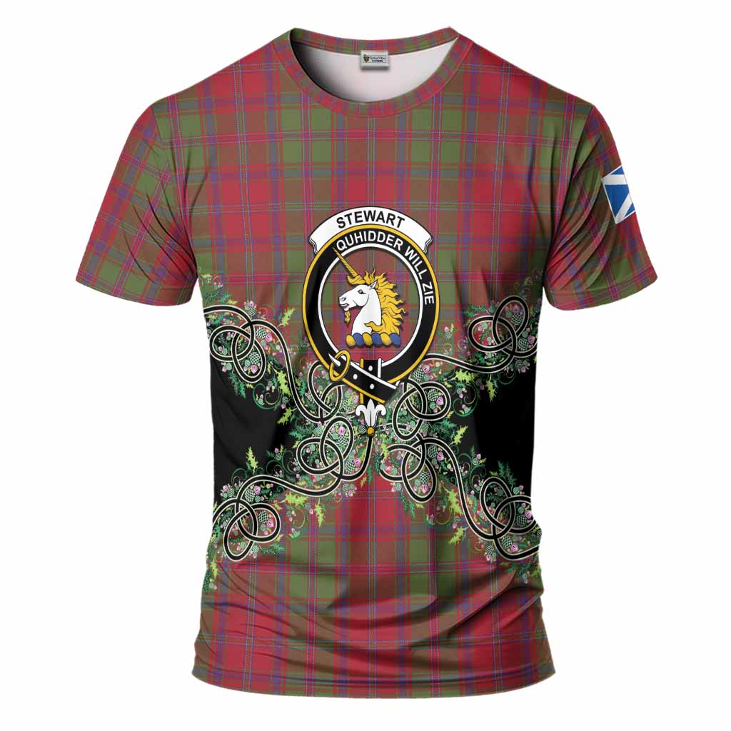 Stewart (Stuart) of Appin Tartan T-Shirt Thistle Scottish Spirit