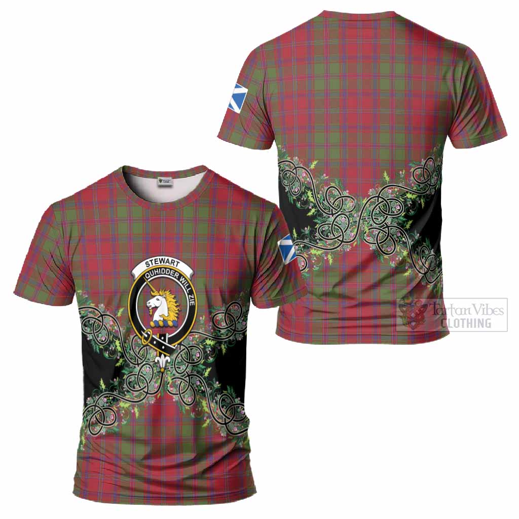 Stewart (Stuart) of Appin Tartan T-Shirt Thistle Scottish Spirit