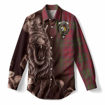 Stewart (Stuart) of Appin Tartan Women Casual Shirt Roaring Lion Heritage