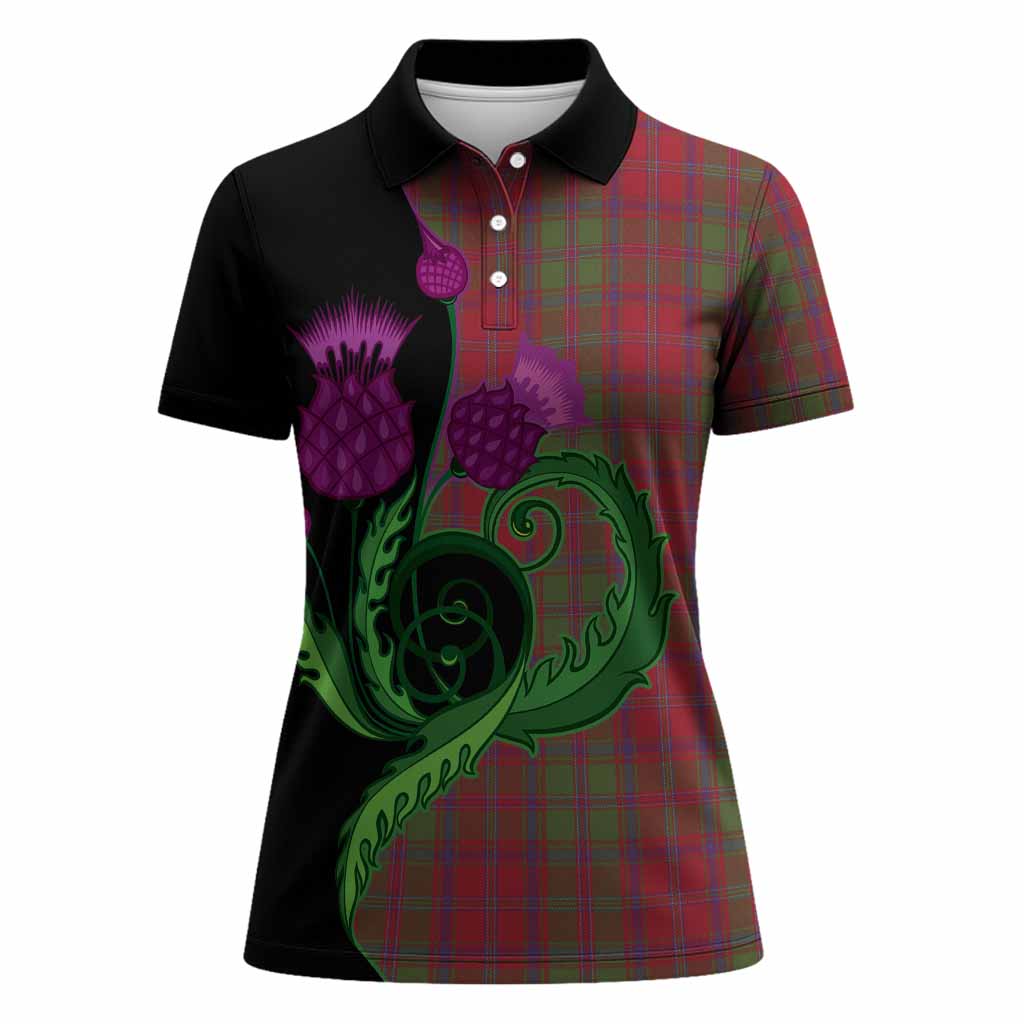 Stewart (Stuart) of Appin Tartan Women Polo Shirt Traditional Scottish Thistle
