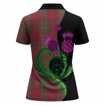 Stewart (Stuart) of Appin Tartan Women Polo Shirt Traditional Scottish Thistle