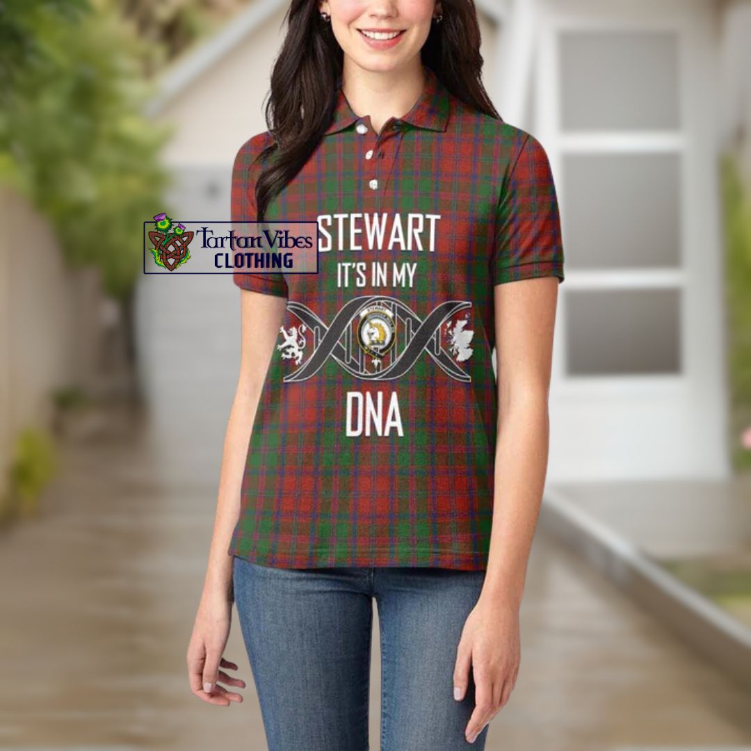 Stewart (Stuart) of Appin Tartan Women's Polo Shirt with Family Crest DNA In Me Style