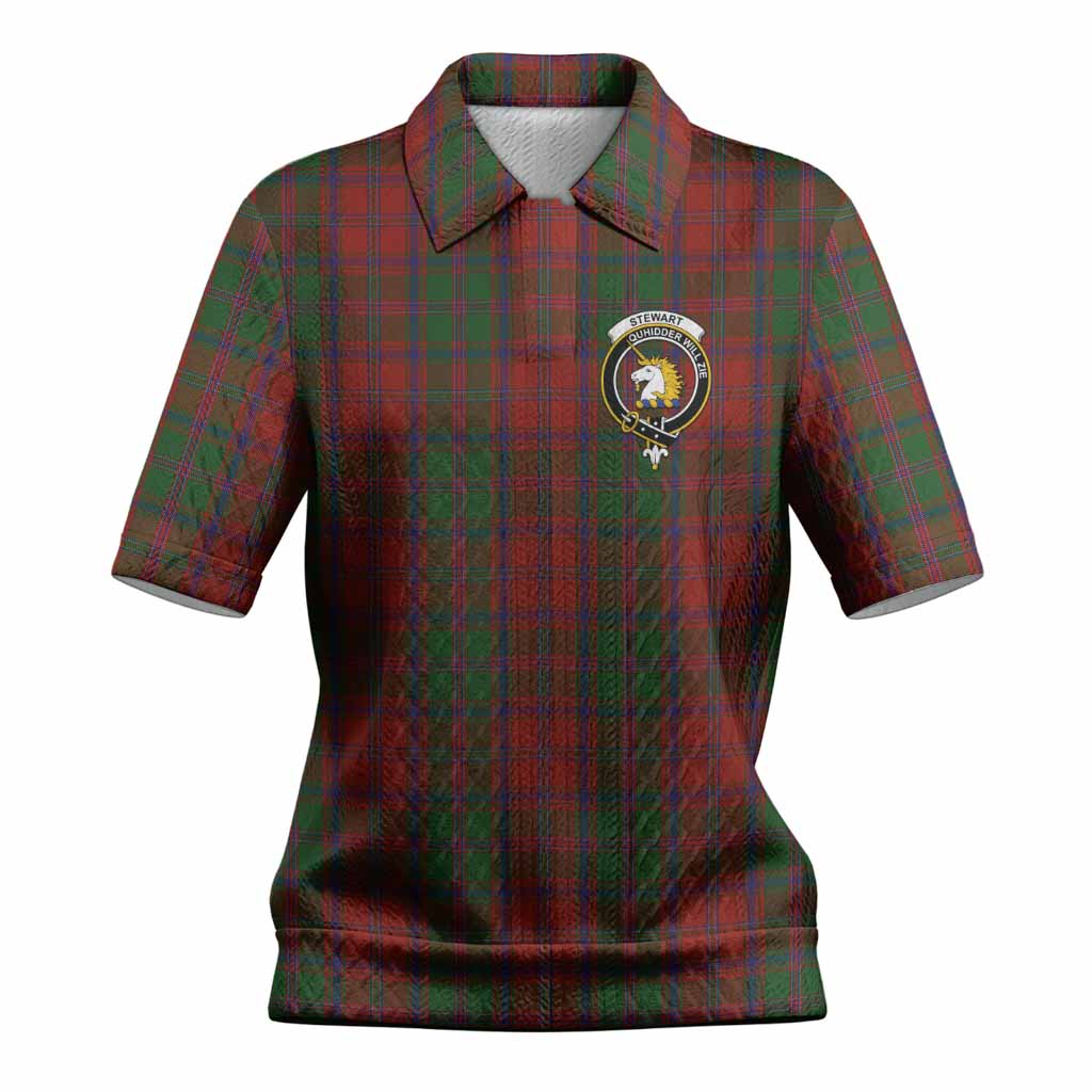 Stewart (Stuart) of Appin Tartan Women’s Polo Sweater Top with Family Crest