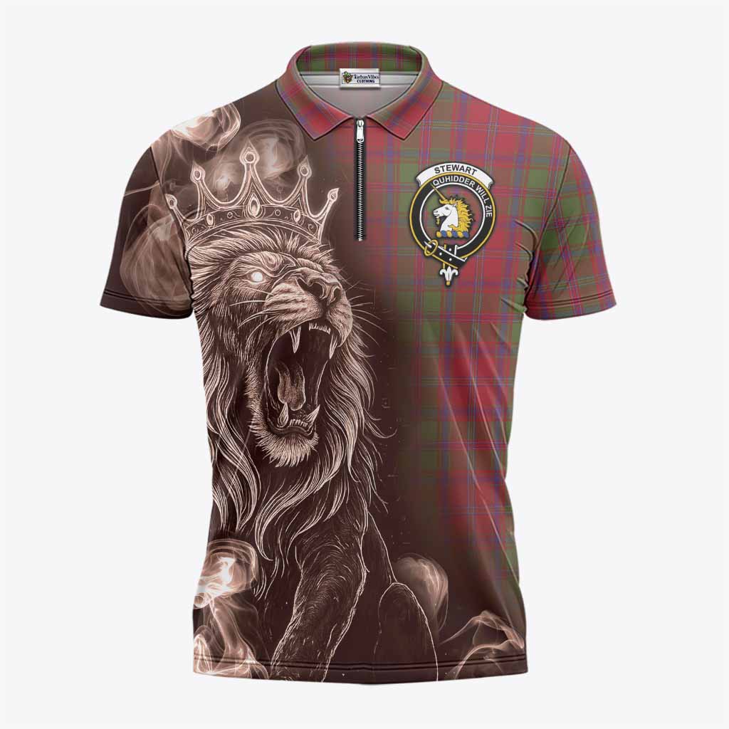 Stewart (Stuart) of Appin Tartan Zipper Polo Shirt Roaring Lion Heritage
