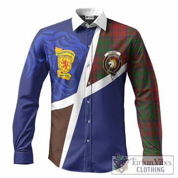Stewart (Stuart) of Appin The Scottish Football Crest Long Sleeve Button Shirts Lion-Tartan Army