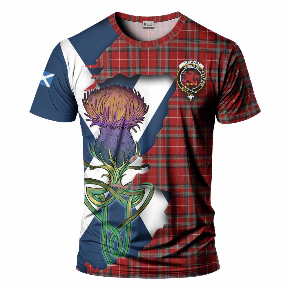 Tartan Vibes Clothing Stewart (Stuart) of Bute Tartan Family Crest T-Shirt Scottish Thistle Celtic Inspired