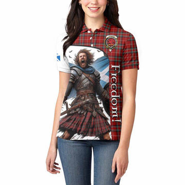 Stewart (Stuart) of Bute Crest Tartan Women's Polo Shirt Inspired by the Freedom of Scottish Warrior Women - Tartan Vibes Clothing