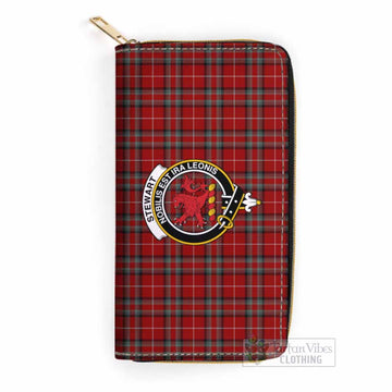 Tartan Vibes Clothing Stewart (Stuart) of Bute Tartan Women's Leather Wallet with Family Crest