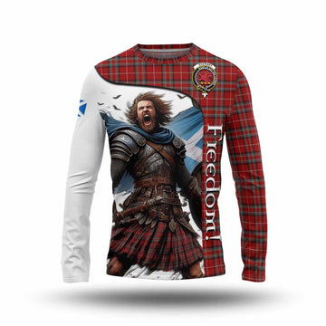 Stewart (Stuart) of Bute Crest Tartan Long Sleeve T-Shirt Inspired by the Freedom of Scottish Warrior Unisex - Tartan Vibes Clothing