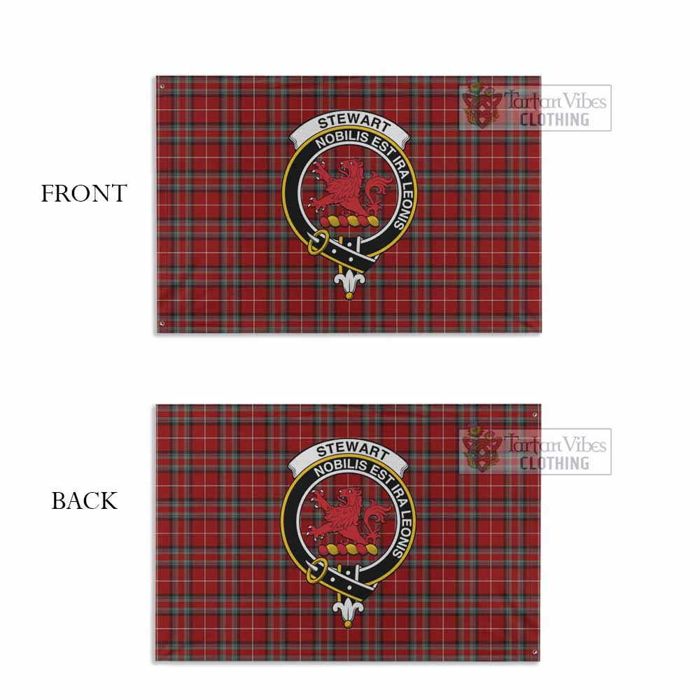 Tartan Vibes Clothing Stewart (Stuart) of Bute Tartan House Flag with Family Crest