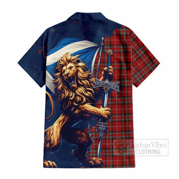 Stewart (Stuart) of Bute Tartan Family Crest Hawaiian Shirt with Scottish Majestic Lion - Tartan Vibes Clothing