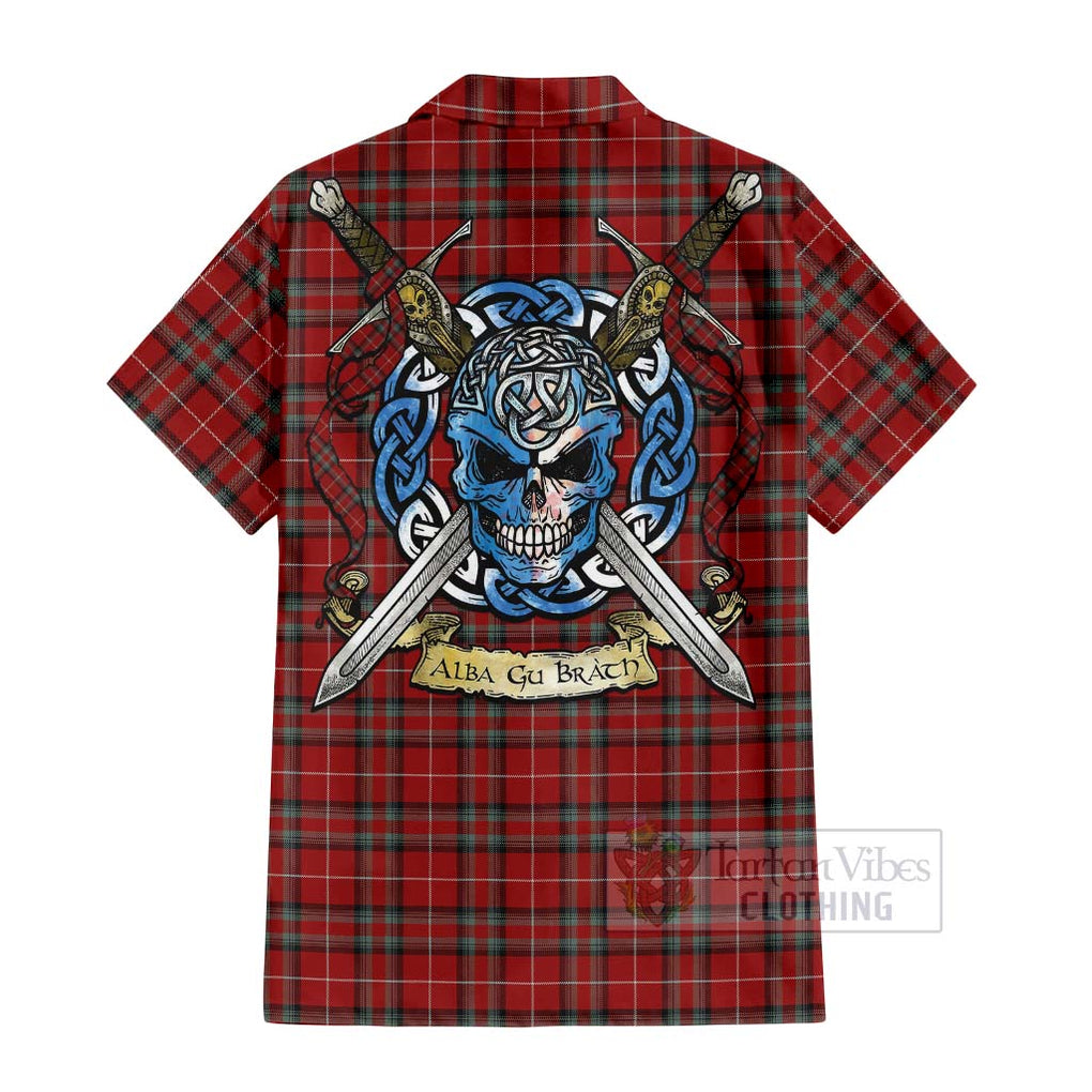 Stewart (Stuart) of Bute Tartan Hawaiian Shirt with Family Crest Celtic Skull Style - Tartan Vibes Clothing