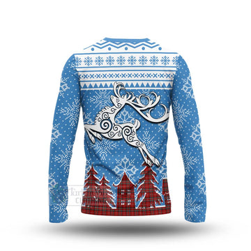 Stewart (Stuart) of Bute Clan Christmas Long Sleeve T-Shirt Celtic Reindeer Style - Tartan Vibes Clothing