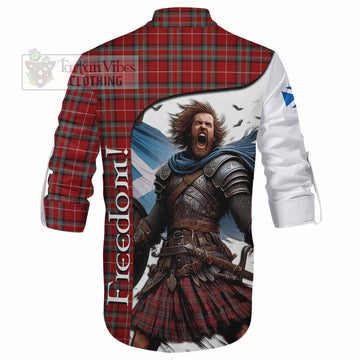 Stewart (Stuart) of Bute Crest Tartan Ghillie Kilt Shirt Inspired by the Freedom of Scottish Warrior - Tartan Vibes Clothing