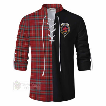 Stewart (Stuart) of Bute Tartan Ghillie Kilt Shirt with Family Crest and Half Of Me Style - Tartan Vibes Clothing