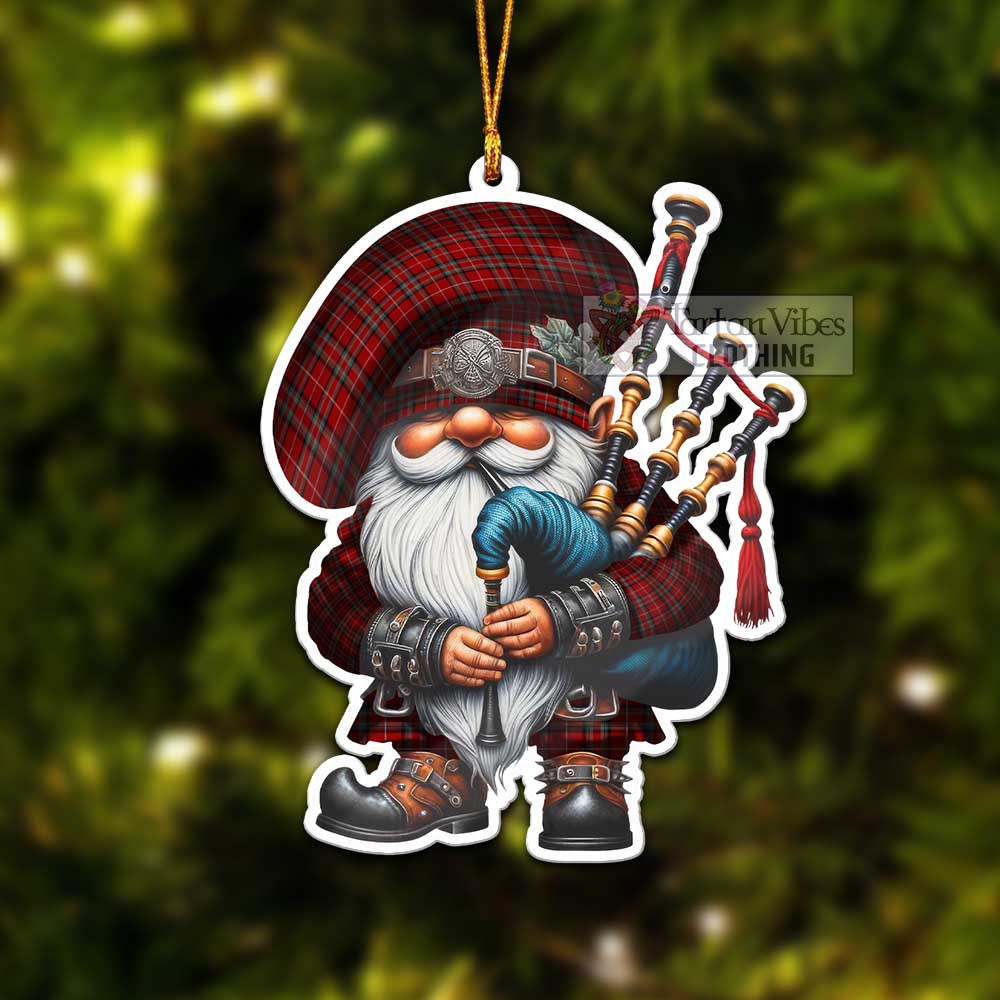 Stewart (Stuart) of Bute Tartan Bagpiper Gnome Christmas Ornament - Tartan Vibes Clothing