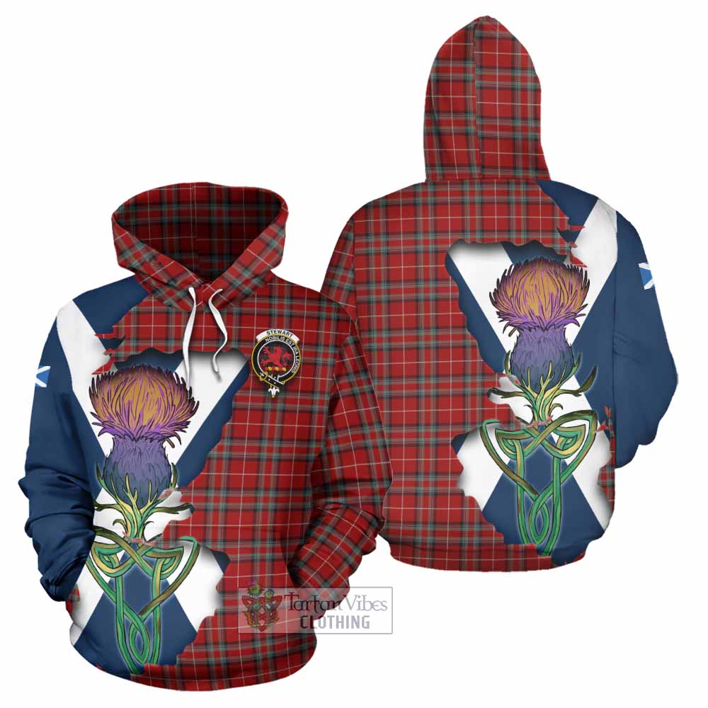 Tartan Vibes Clothing Stewart (Stuart) of Bute Tartan Family Crest Hoodie Scottish Thistle Celtic Inspired