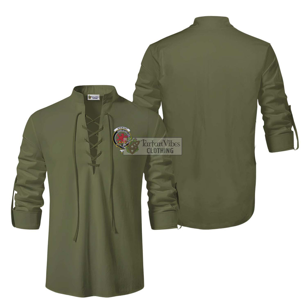 Stewart (Stuart) of Bute Clan Crest Ghillie Kilt Shirt Men Military Green - 2D-tartanvibesclothing