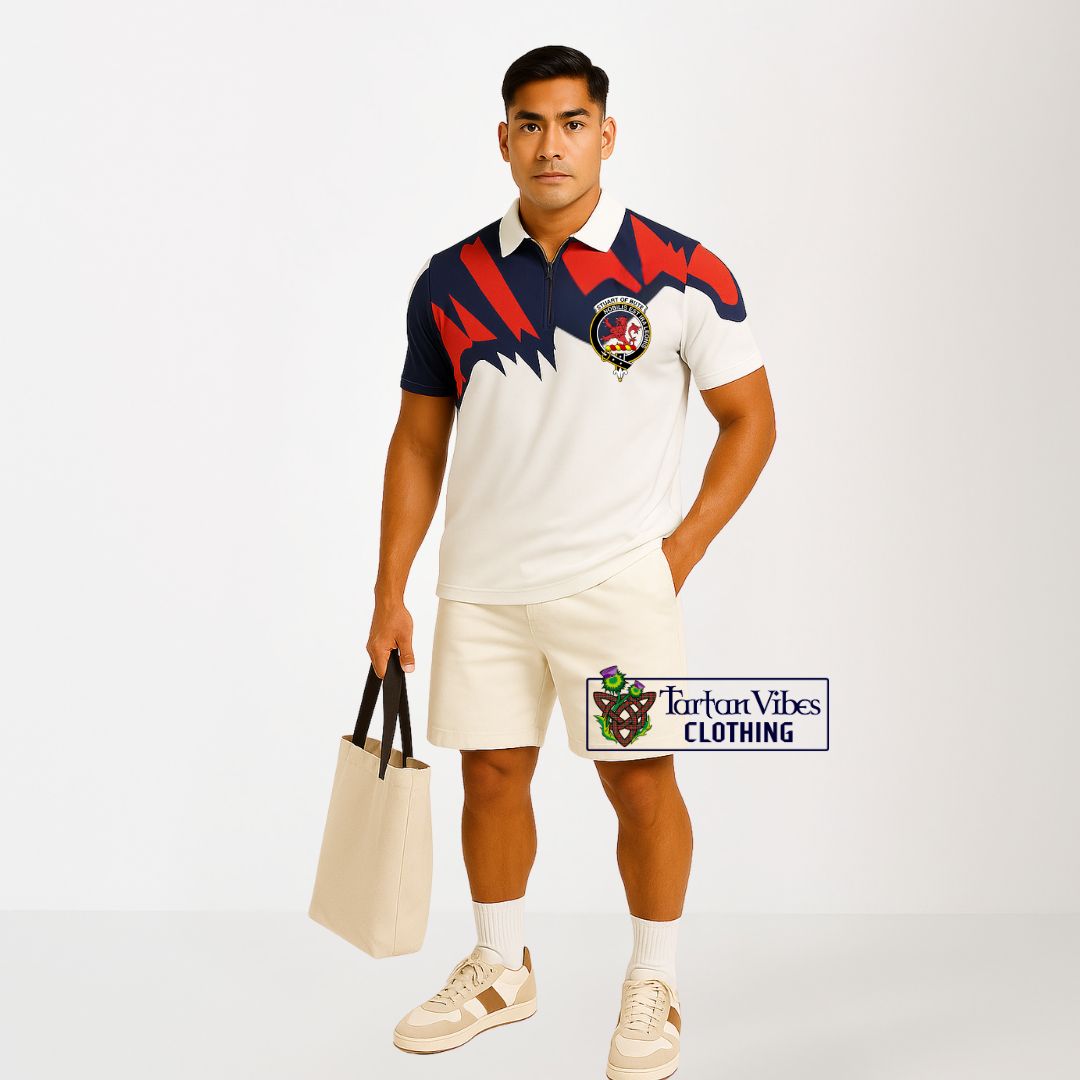 Stewart (Stuart) of Bute Clan Crest Zipper Polo Shirt with Retro Sport Style