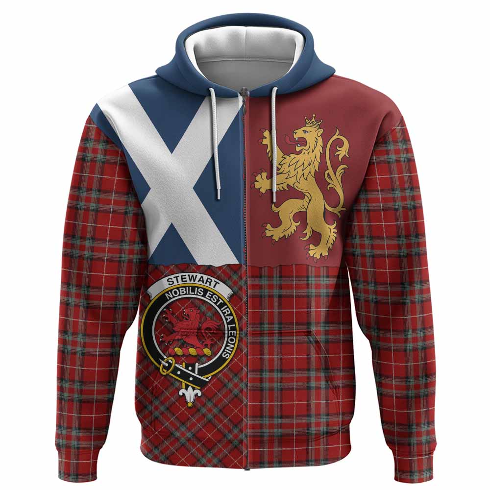 Stewart (Stuart) of Bute Crest Tartan Hoodie with Lion Rampant Saltire Style