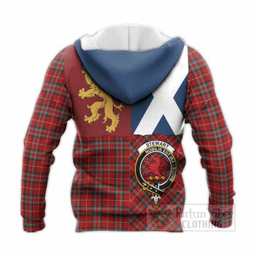 Stewart (Stuart) of Bute Crest Tartan Knitted Hoodie with Lion Rampant Saltire Style