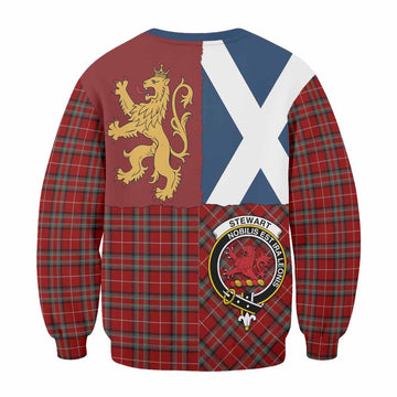 Stewart (Stuart) of Bute Crest Tartan Sweatshirt with Lion Rampant Saltire Style