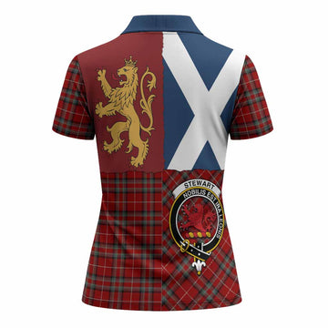 Stewart (Stuart) of Bute Crest Tartan Women Polo Shirt with Lion Rampant Saltire Style