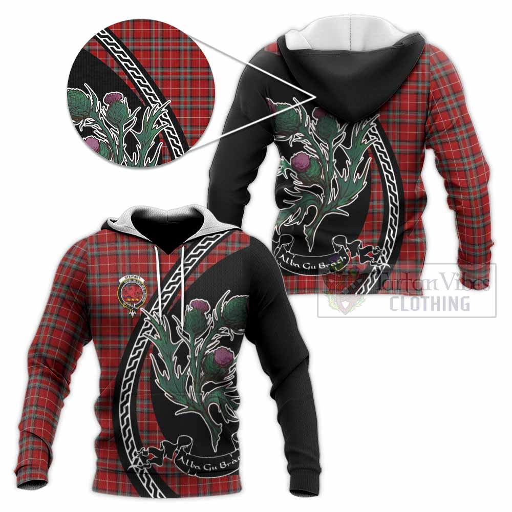 Stewart (Stuart) of Bute Family Crest Tartan Knitted Hoodie Alba Thistle Inspired - Tartan Vibes Clothing