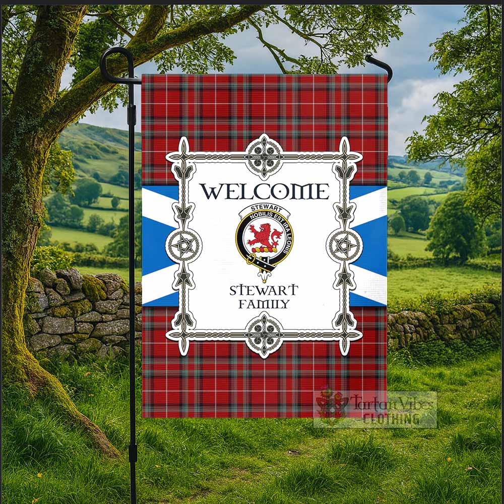 Stewart (Stuart) of Bute Family Crest Tartan Welcome Garden Flag Saltire Harmony Style - Tartan Vibes Clothing