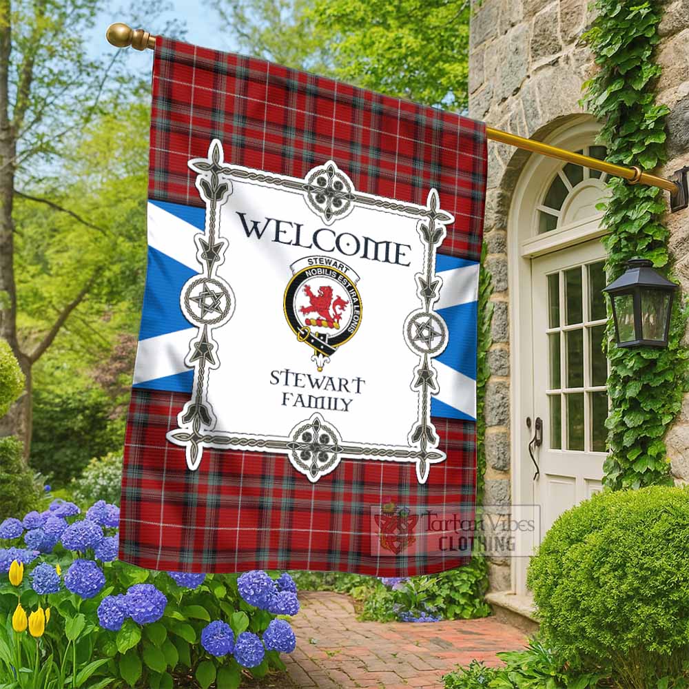 Stewart (Stuart) of Bute Family Crest Tartan Welcome Garden Flag Saltire Harmony Style - Tartan Vibes Clothing