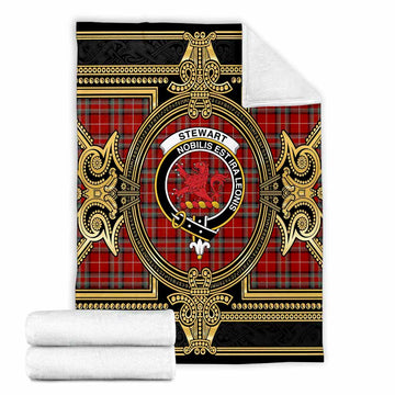 Stewart (Stuart) of Bute Scottish Tartan Crest Blanket Royal Stylized