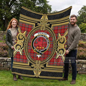 Stewart (Stuart) of Bute Scottish Tartan Crest Blanket Royal Stylized