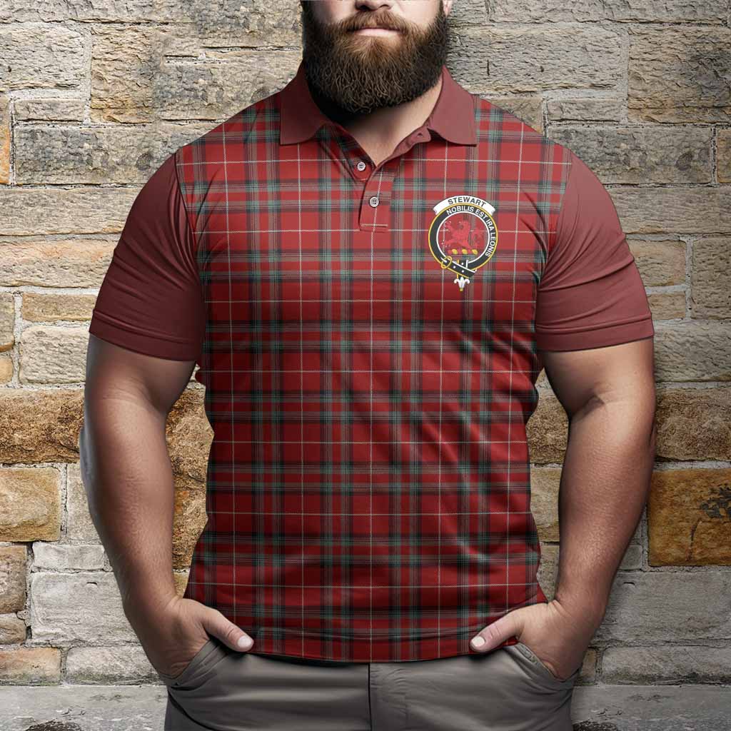 Stewart (Stuart) of Bute Tartan Accent Polo Shirt with Family Crest