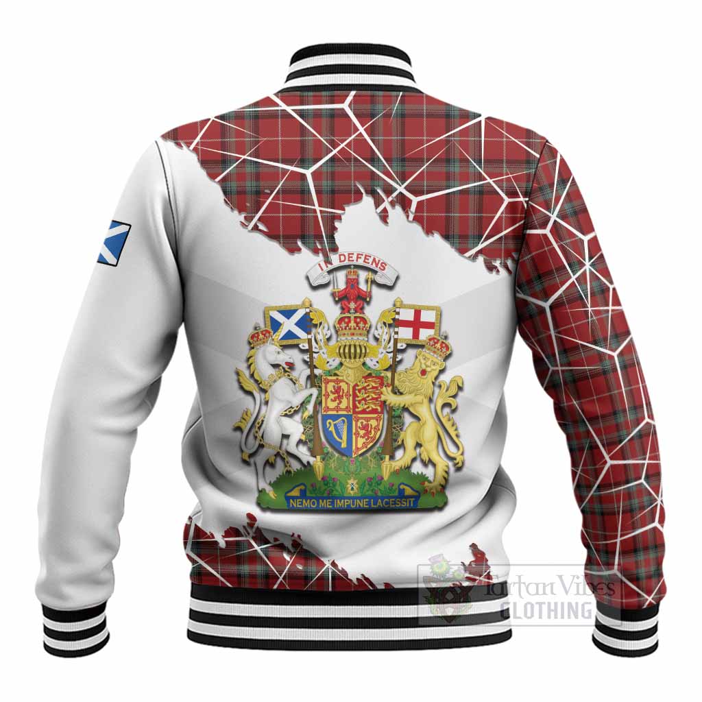 Stewart (Stuart) of Bute Tartan Baseball Jacket with Family Crest and Lion Rampant Grunge Style