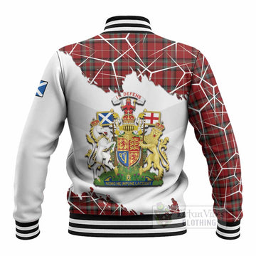 Stewart (Stuart) of Bute Tartan Baseball Jacket with Family Crest and Lion Rampant Grunge Style