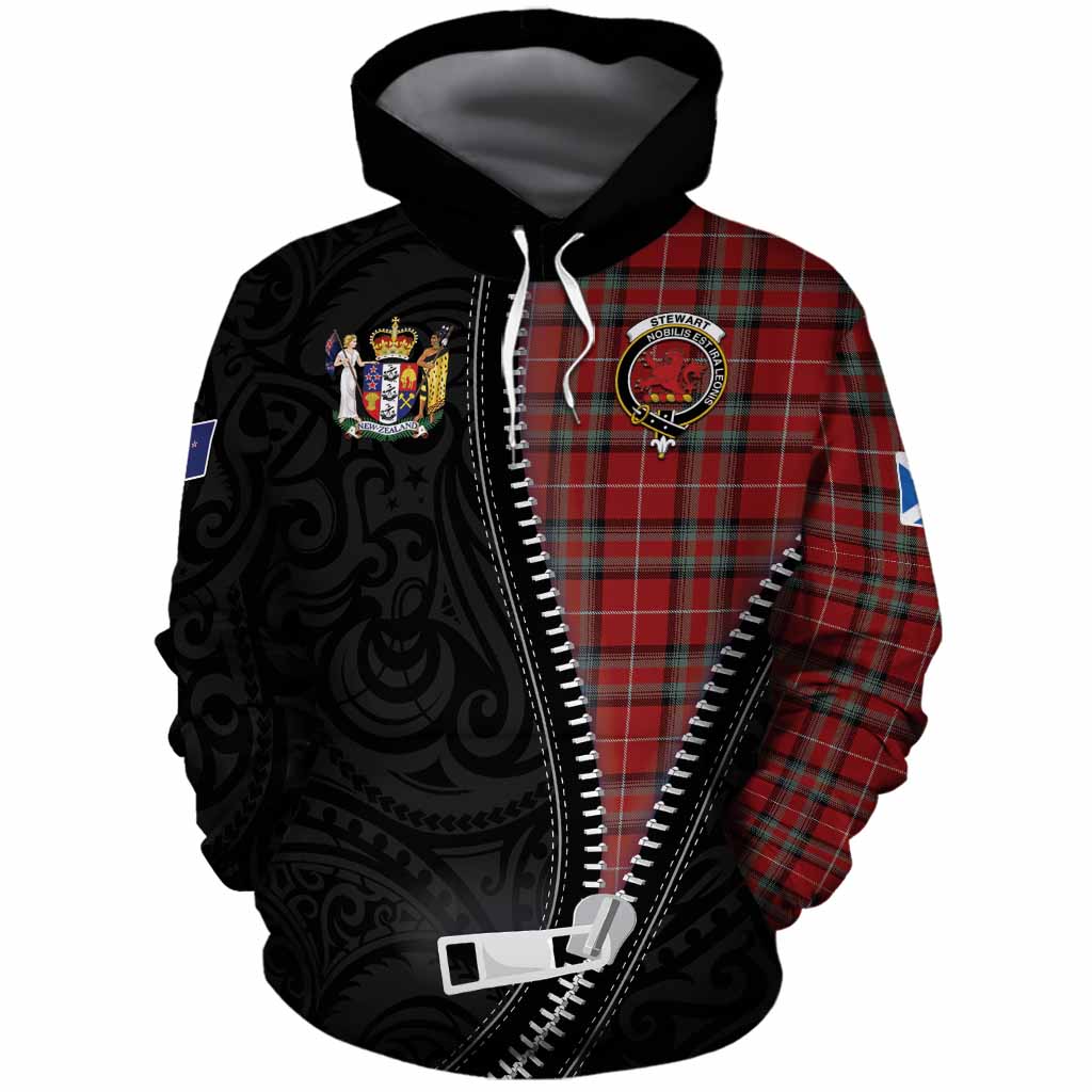 Stewart (Stuart) of Bute Tartan Cotton Hoodie New Zealand Pattern Unique Zipper Stylized