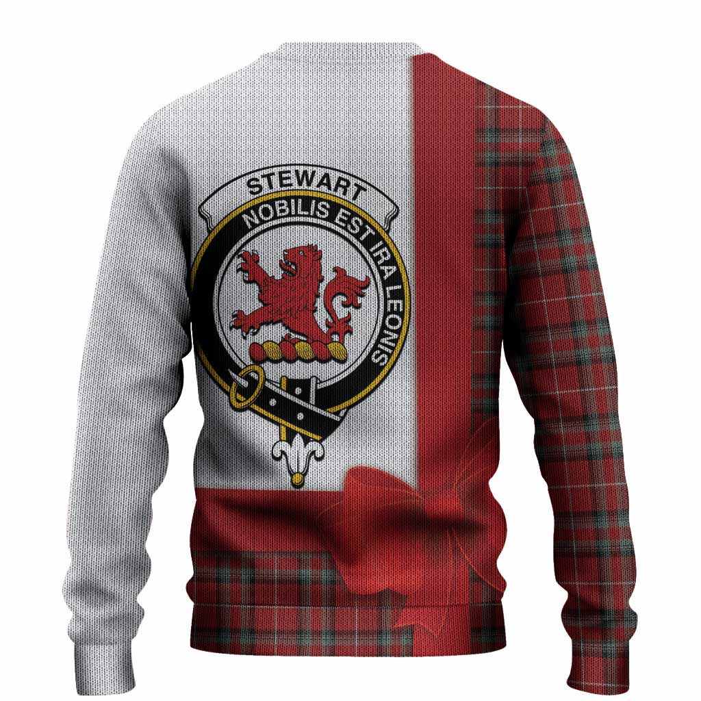 Stewart (Stuart) of Bute Tartan Crest Christmas Christmas Ugly Sweater Highland Cow Bagpipes Coquette Bow Style