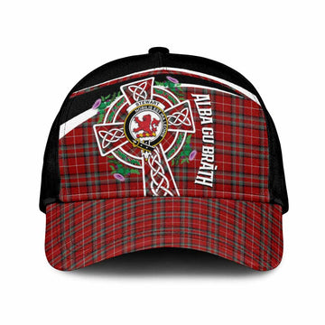 Stewart (Stuart) of Bute Tartan Crest Classic Cap Scottish Thistle Celtic Cross Alba Gu Brath Classic Cap Universal Fit - Tartan Vibes Clothing