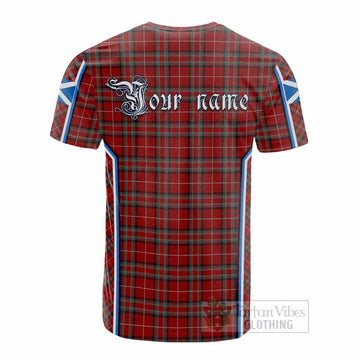 Stewart (Stuart) of Bute Tartan Crest Cotton T-shirt Scotland Coat of Arm Flag Style - Tartan Vibes Clothing