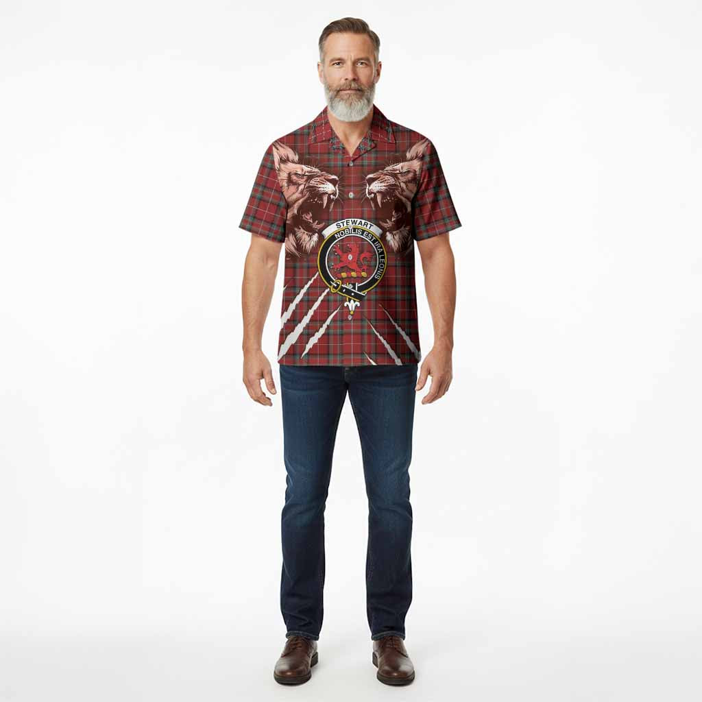 Stewart (Stuart) of Bute Tartan Crest Hawaiian Shirt Ferocious Lion Style