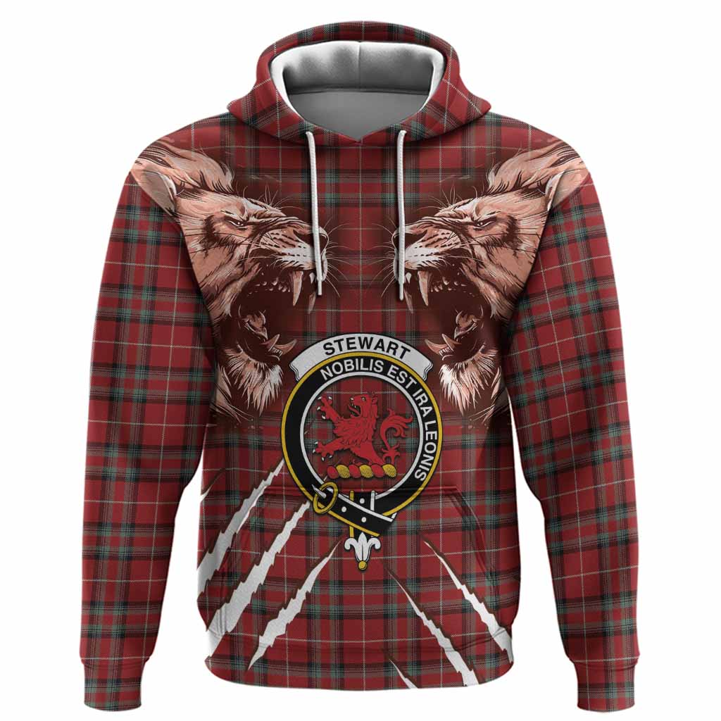 Stewart (Stuart) of Bute Tartan Crest Hoodie Ferocious Lion Style