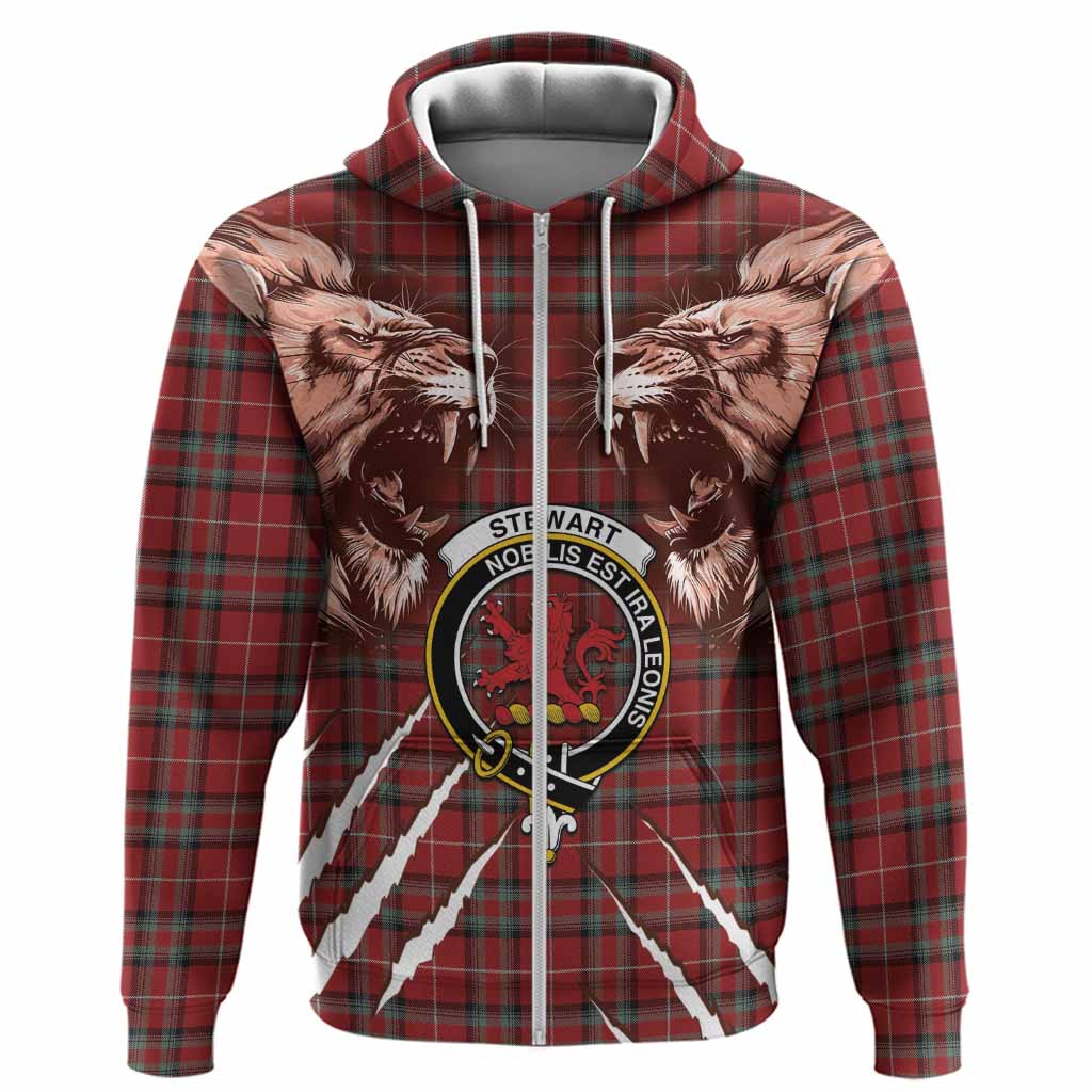 Stewart (Stuart) of Bute Tartan Crest Hoodie Ferocious Lion Style