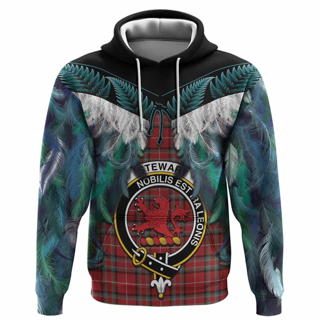 Stewart (Stuart) of Bute Tartan Crest Hoodie New Zealand Maori Korowai Cloak