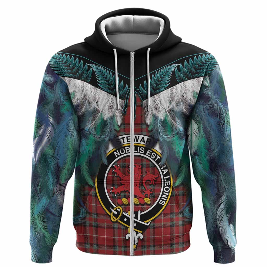 Stewart (Stuart) of Bute Tartan Crest Hoodie New Zealand Maori Korowai Cloak