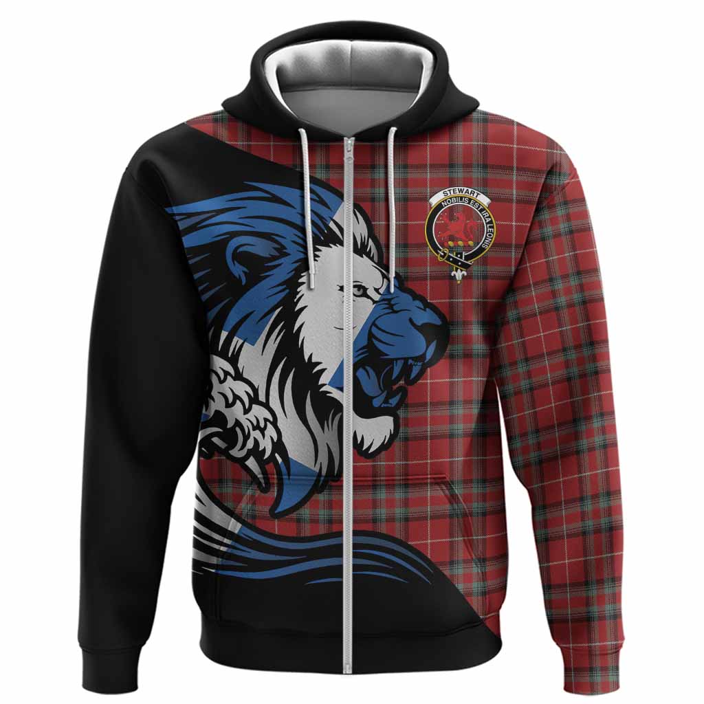 Stewart (Stuart) of Bute Tartan Crest Hoodie Scottish Golden Lions Wave Flow